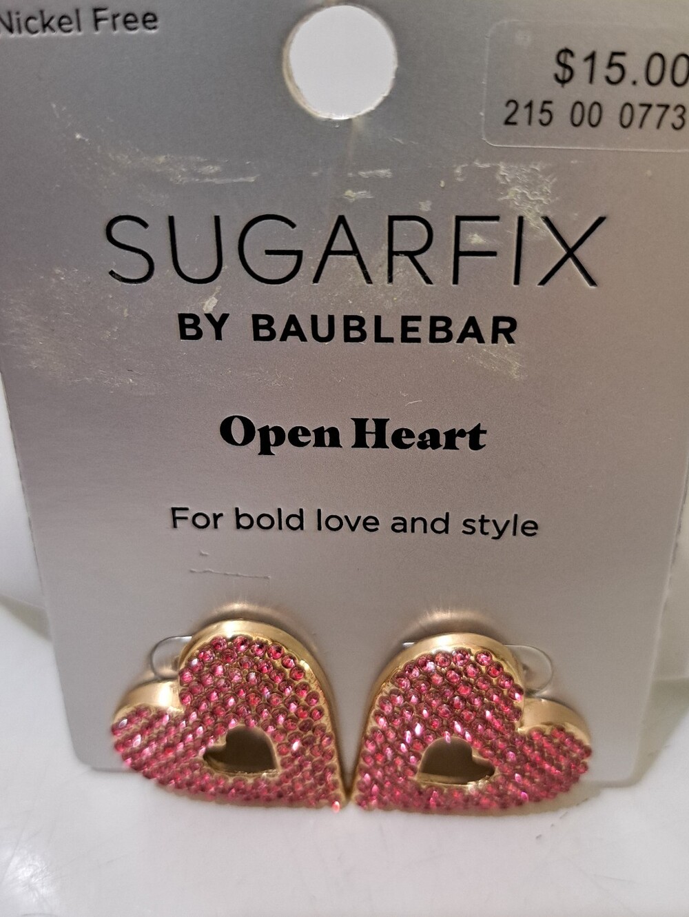 Sugarfix By BaubleBar Pink Open Heart Stud Earrings